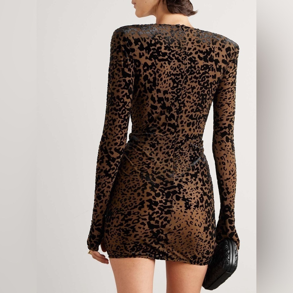 Alex Perry Leopard Mesh Mini Dress - Picture 2 of 5